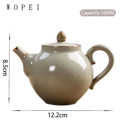 160ml Vintage Pottery Teapots Handmade Exquisite Ceramic Kettle Travel Portable Tea Pot Chinese Home Tea Set Drinkware Gifts