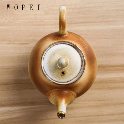 160ml Vintage Pottery Teapots Handmade Exquisite Ceramic Kettle Travel Portable Tea Pot Chinese Home Tea Set Drinkware Gifts