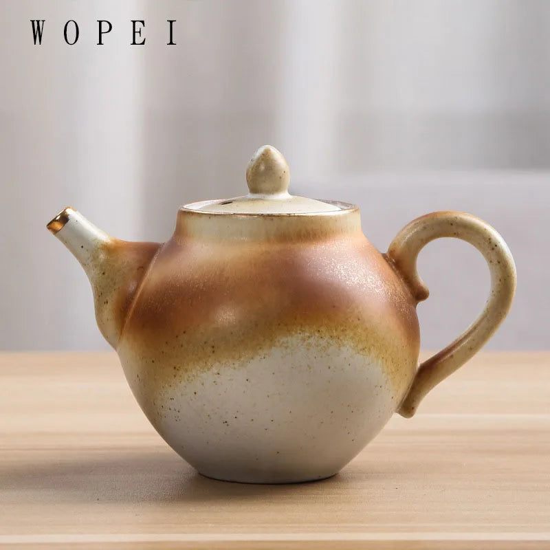 160ml Vintage Pottery Teapots Handmade Exquisite Ceramic Kettle Travel Portable Tea Pot Chinese Home Tea Set Drinkware Gifts