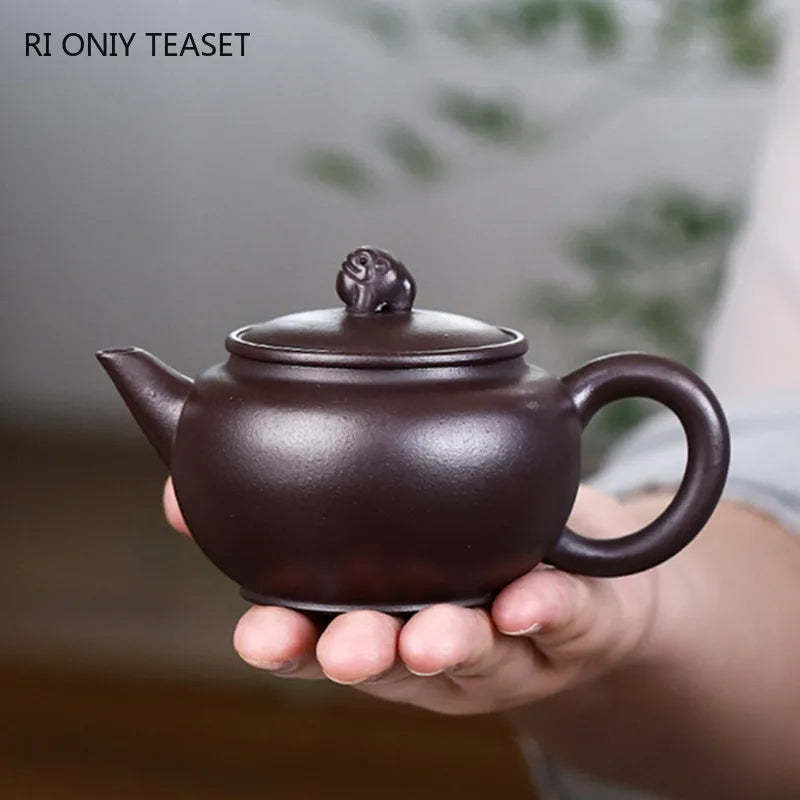 160ml Yixing Boutique Purple Clay Teapots Raw Ore Zhu Mud Handmade Tea Pot Home Beauty Kettle Chinese Zisha Tea Set Supplies