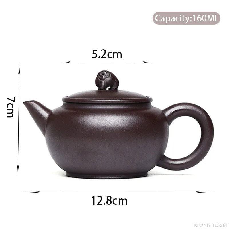 160ml Yixing Boutique Purple Clay Teapots Raw Ore Zhu Mud Handmade Tea Pot Home Beauty Kettle Chinese Zisha Tea Set Supplies