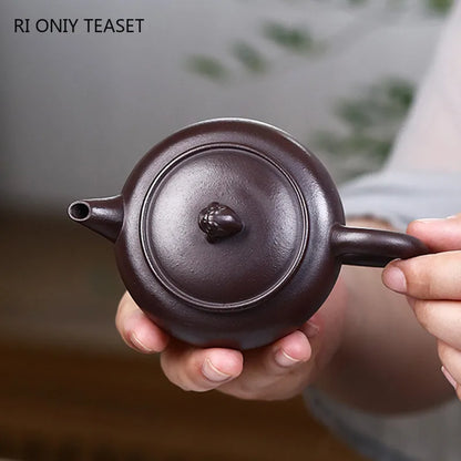 160ml Yixing Boutique Purple Clay Teapots Raw Ore Zhu Mud Handmade Tea Pot Home Beauty Kettle Chinese Zisha Tea Set Supplies