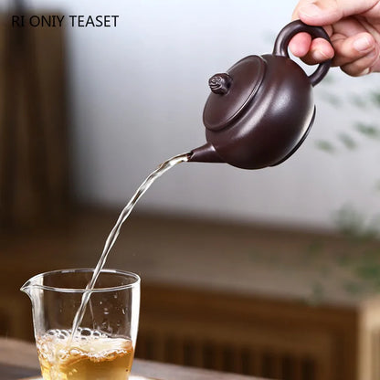 160ml Yixing Boutique Purple Clay Teapots Raw Ore Zhu Mud Handmade Tea Pot Home Beauty Kettle Chinese Zisha Tea Set Supplies