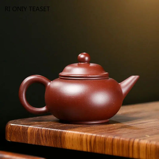 160ml Yixing Famous Purple Clay Teapot Raw Ore Purple Zhu Mud Handmade Tea Pot Beauty Kettle Chinese Authentic Zisha Tea Set