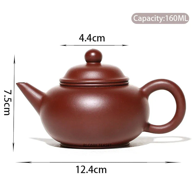 160ml Yixing Famous Purple Clay Teapot Raw Ore Purple Zhu Mud Handmade Tea Pot Beauty Kettle Chinese Authentic Zisha Tea Set