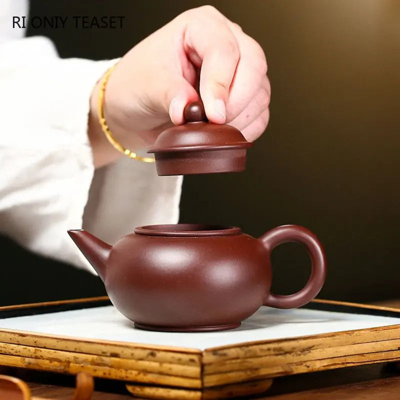 160ml Yixing Famous Purple Clay Teapot Raw Ore Purple Zhu Mud Handmade Tea Pot Beauty Kettle Chinese Authentic Zisha Tea Set