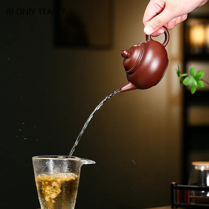 160ml Yixing Famous Purple Clay Teapot Raw Ore Purple Zhu Mud Handmade Tea Pot Beauty Kettle Chinese Authentic Zisha Tea Set