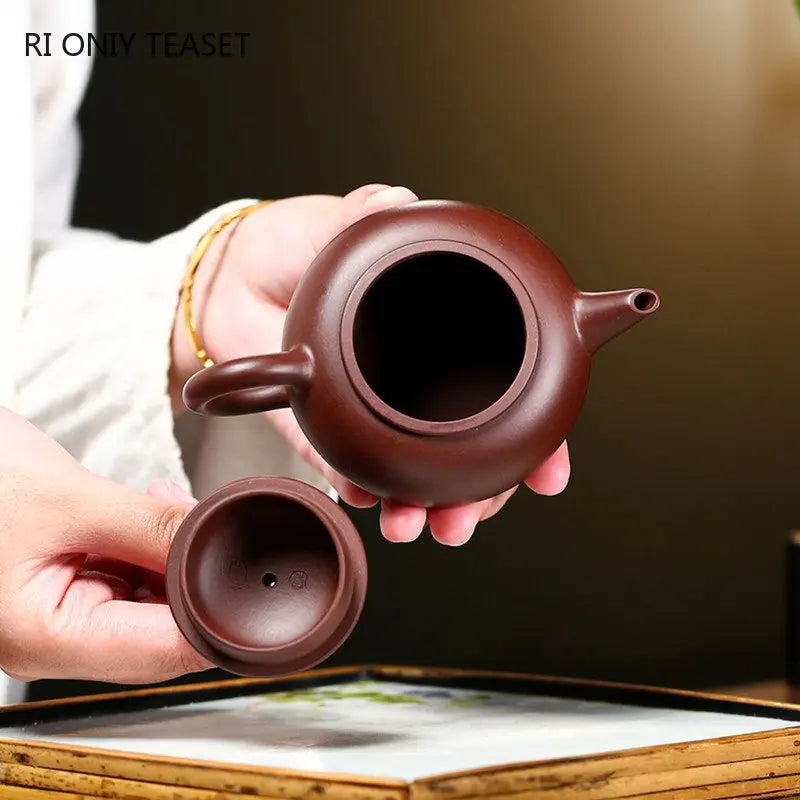 160ml Yixing Famous Purple Clay Teapot Raw Ore Purple Zhu Mud Handmade Tea Pot Beauty Kettle Chinese Authentic Zisha Tea Set
