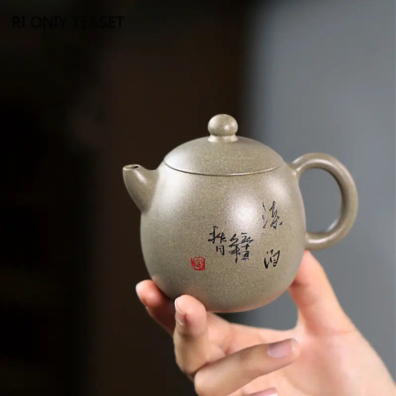 160ml Yixing High-end Purple Clay Teapots Famous Artists Handmade Tea Pot Raw Ore Gray Section Mud Kettle Chinese Zisha Tea Set