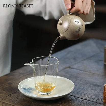 160ml Yixing High-end Purple Clay Teapots Famous Artists Handmade Tea Pot Raw Ore Gray Section Mud Kettle Chinese Zisha Tea Set