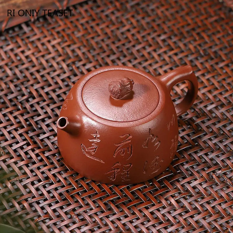 160ml Yixing High-end Purple Clay Teapots Handmade Tea Pot Raw Ore Dahongpao Zhu Mud Beauty Kettle Zisha Tea Set Collection Gift