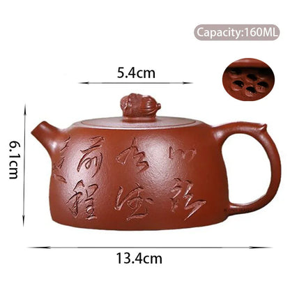 160ml Yixing High-end Purple Clay Teapots Handmade Tea Pot Raw Ore Dahongpao Zhu Mud Beauty Kettle Zisha Tea Set Collection Gift