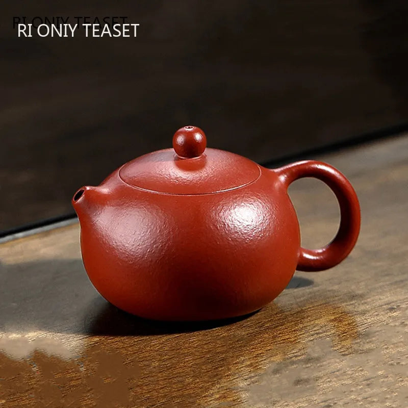 160ml Yixing Purple Clay Teapot Famous Handmade High-end Xishi Tea Pot Raw Ore Dahongpao Kettle Chinese Collection Zisha Tea Set