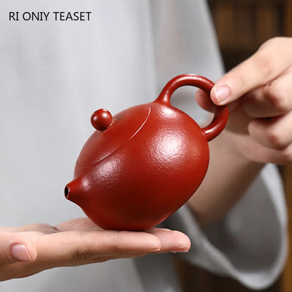 160ml Yixing Purple Clay Teapot Famous Handmade High-end Xishi Tea Pot Raw Ore Dahongpao Kettle Chinese Collection Zisha Tea Set