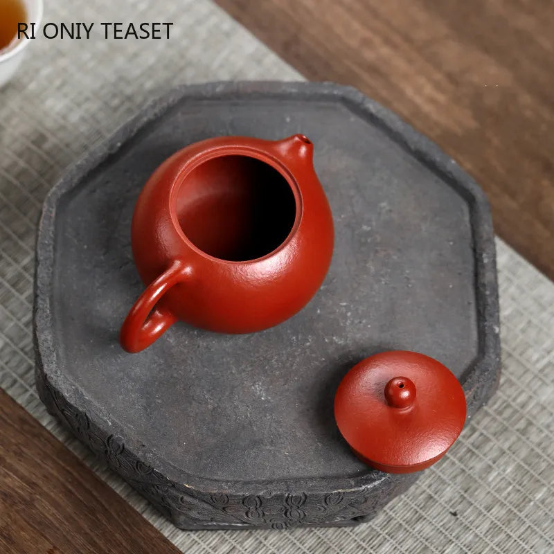 160ml Yixing Purple Clay Teapot Famous Handmade High-end Xishi Tea Pot Raw Ore Dahongpao Kettle Chinese Collection Zisha Tea Set