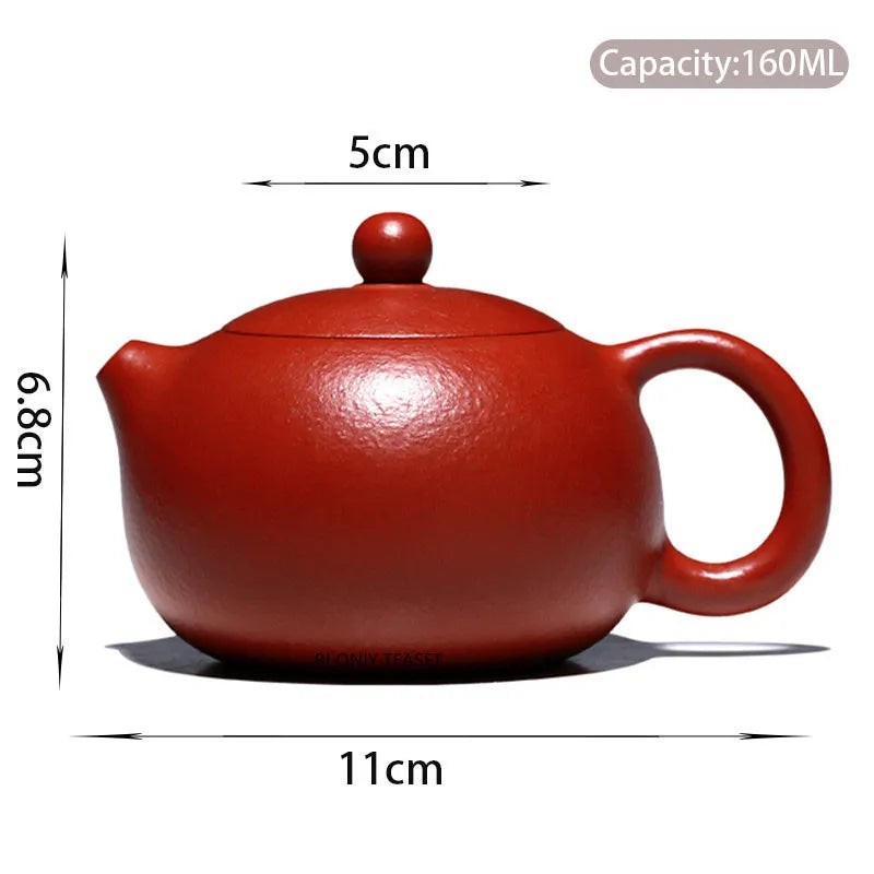 160ml Yixing Purple Clay Teapot Famous Handmade High-end Xishi Tea Pot Raw Ore Dahongpao Kettle Chinese Collection Zisha Tea Set