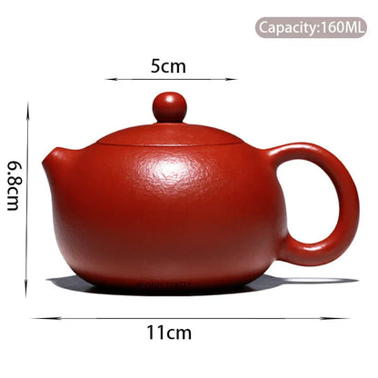 160ml Yixing Purple Clay Teapot Famous Handmade High-end Xishi Tea Pot Raw Ore Dahongpao Kettle Chinese Collection Zisha Tea Set