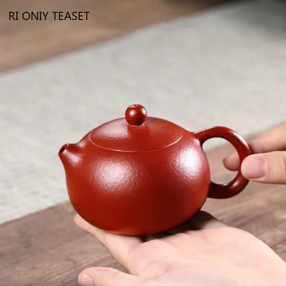 160ml Yixing Purple Clay Teapot Famous Handmade High-end Xishi Tea Pot Raw Ore Dahongpao Kettle Chinese Collection Zisha Tea Set