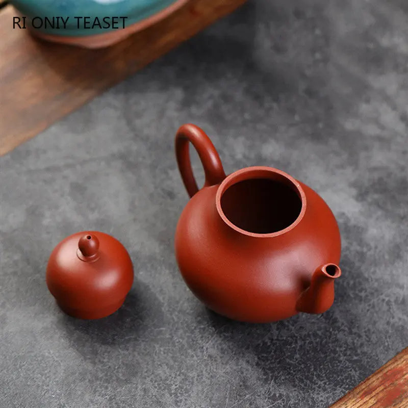 160ml Yixing Purple Clay Teapots Famous Artists Handmade Tea Pot Raw Ore Dahongpao Mud Kettle Chinese Zisha Tea Set Teaware