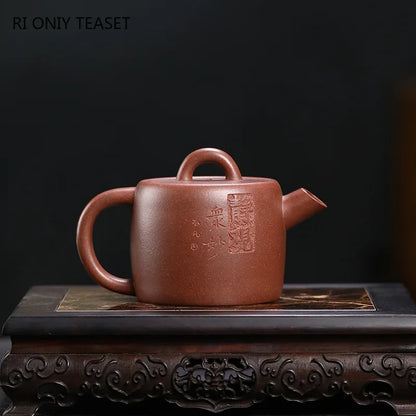 160ml Yixing Purple Clay Teapots Famous Artists Handmade Tea Pot Raw Ore Purple Mud Beauty Kettle Chinese Zisha Tea Set Gifts