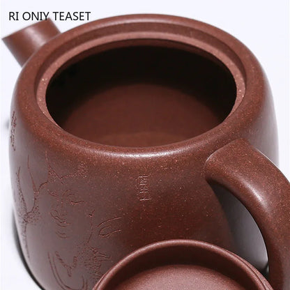 160ml Yixing Purple Clay Teapots Famous Artists Handmade Tea Pot Raw Ore Purple Mud Beauty Kettle Chinese Zisha Tea Set Gifts