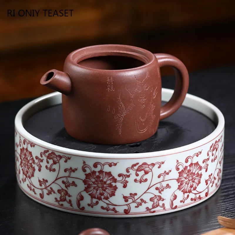 160ml Yixing Purple Clay Teapots Famous Artists Handmade Tea Pot Raw Ore Purple Mud Beauty Kettle Chinese Zisha Tea Set Gifts