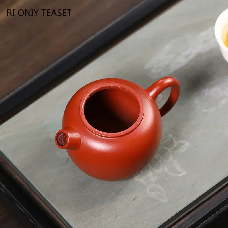 160ml Yixing Purple Clay Teapots Famous Handmade Ball Hole Filter Tea Pot Raw Ore Dahongpao Mud Kettle Chinese Zisha Tea Set