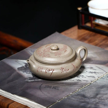 160ml Yixing Purple Clay Teapots Famous Handmade Tea Pot Raw Ore Grey Section Mud Kettle Chinese High-end Zisha Tea Set Teaware