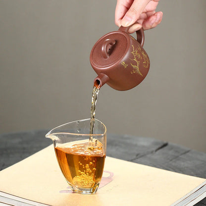 160ml Yixing Purple Clay Teapots Handmade Tea Pot Raw Ore Purple Mud Kettle Chinese High-end Zisha Tea Set Collection Gifts