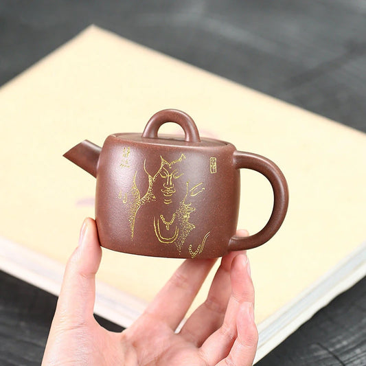 160ml Yixing Purple Clay Teapots Handmade Tea Pot Raw Ore Purple Mud Kettle Chinese High-end Zisha Tea Set Collection Gifts
