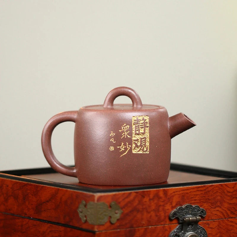 160ml Yixing Purple Clay Teapots Handmade Tea Pot Raw Ore Purple Mud Kettle Chinese High-end Zisha Tea Set Collection Gifts