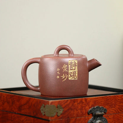 160ml Yixing Purple Clay Teapots Handmade Tea Pot Raw Ore Purple Mud Kettle Chinese High-end Zisha Tea Set Collection Gifts