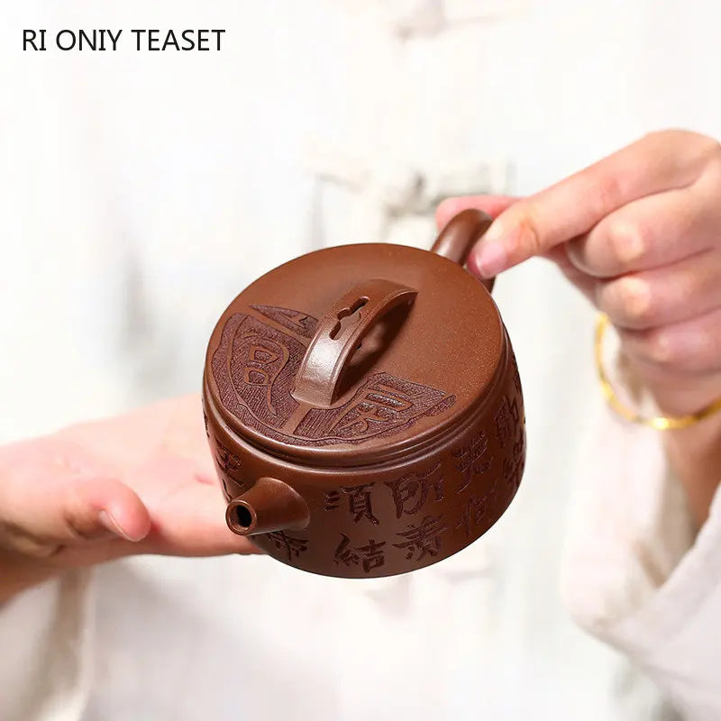 160ml Yixing Raw Ore Purple Clay Teapots Chinese Famous Handmade Large Caliber Tea Pot Kettle High-end Zisha Tea Set Teaware
