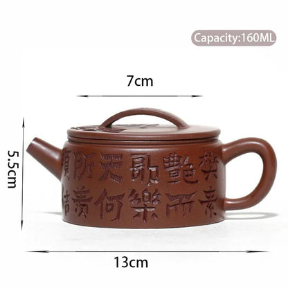 160ml Yixing Raw Ore Purple Clay Teapots Chinese Famous Handmade Large Caliber Tea Pot Kettle High-end Zisha Tea Set Teaware