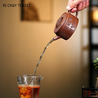 160ml Yixing Raw Ore Purple Clay Teapots Chinese Famous Handmade Large Caliber Tea Pot Kettle High-end Zisha Tea Set Teaware