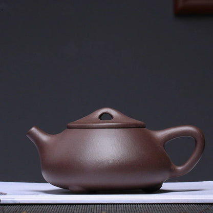 160ml Yixing Raw Ore Purple Sand Teapot Handmade Purple Mud Ball Hole Filter Kettle Zisha Beauty Stone Scoop Pot Home Tea Sets
