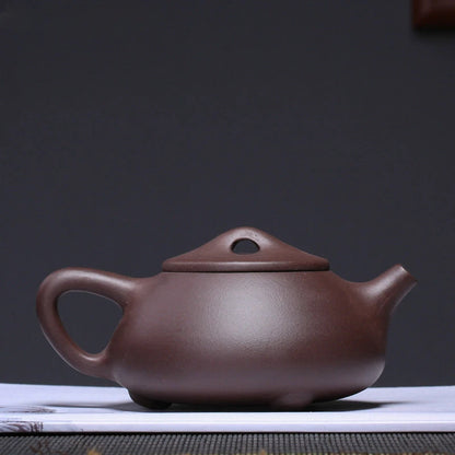 160ml Yixing Raw Ore Purple Sand Teapot Handmade Purple Mud Ball Hole Filter Kettle Zisha Beauty Stone Scoop Pot Home Tea Sets