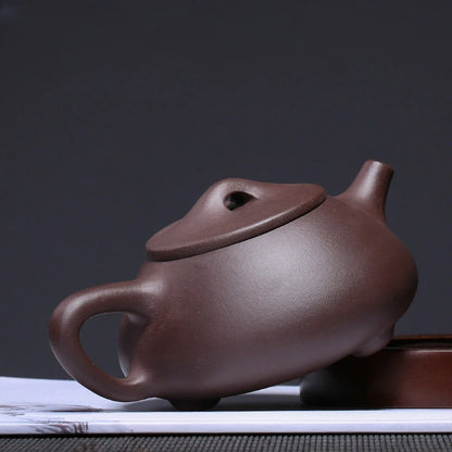 160ml Yixing Raw Ore Purple Sand Teapot Handmade Purple Mud Ball Hole Filter Kettle Zisha Beauty Stone Scoop Pot Home Tea Sets
