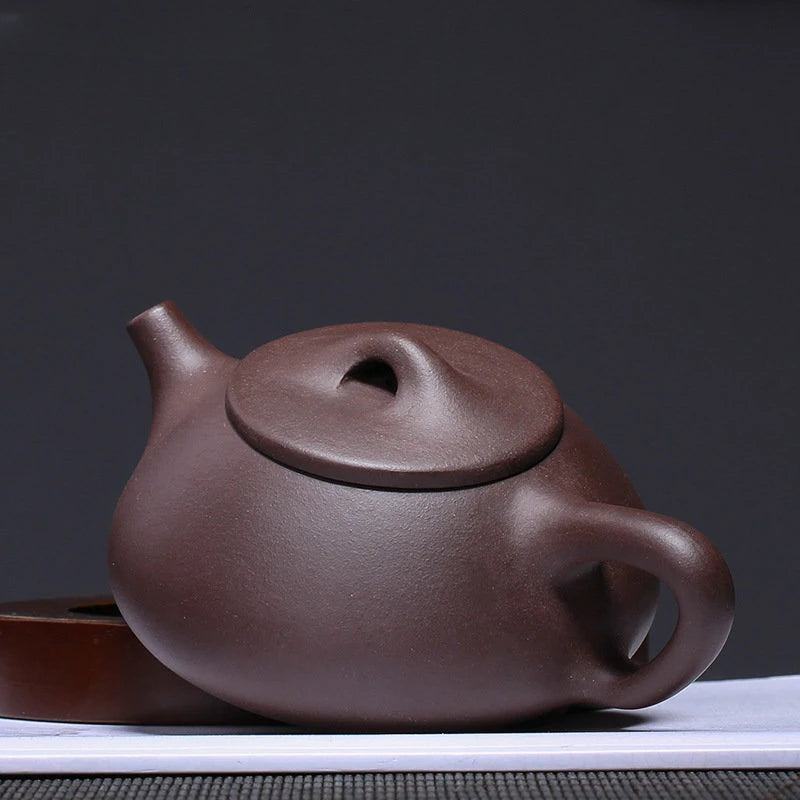 160ml Yixing Raw Ore Purple Sand Teapot Handmade Purple Mud Ball Hole Filter Kettle Zisha Beauty Stone Scoop Pot Home Tea Sets