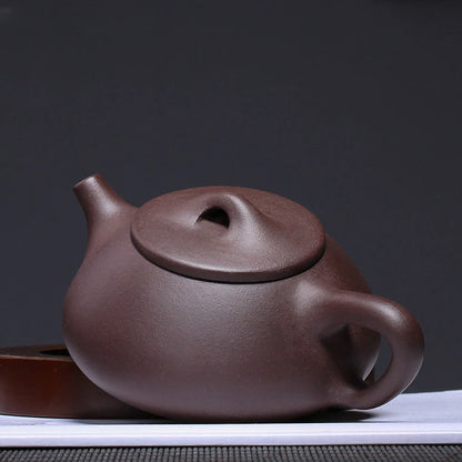 160ml Yixing Raw Ore Purple Sand Teapot Handmade Purple Mud Ball Hole Filter Kettle Zisha Beauty Stone Scoop Pot Home Tea Sets