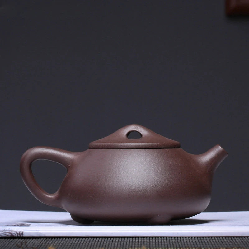 160ml Yixing Raw Ore Purple Sand Teapot Handmade Purple Mud Ball Hole Filter Kettle Zisha Beauty Stone Scoop Pot Home Tea Sets