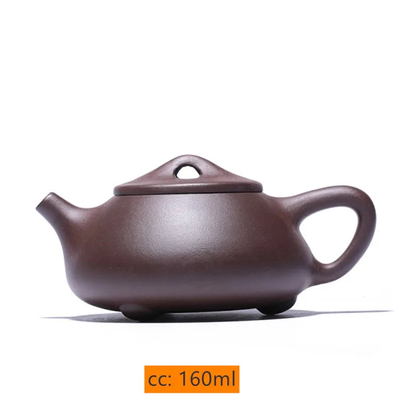 160ml Yixing Raw Ore Purple Sand Teapot Handmade Purple Mud Ball Hole Filter Kettle Zisha Beauty Stone Scoop Pot Home Tea Sets