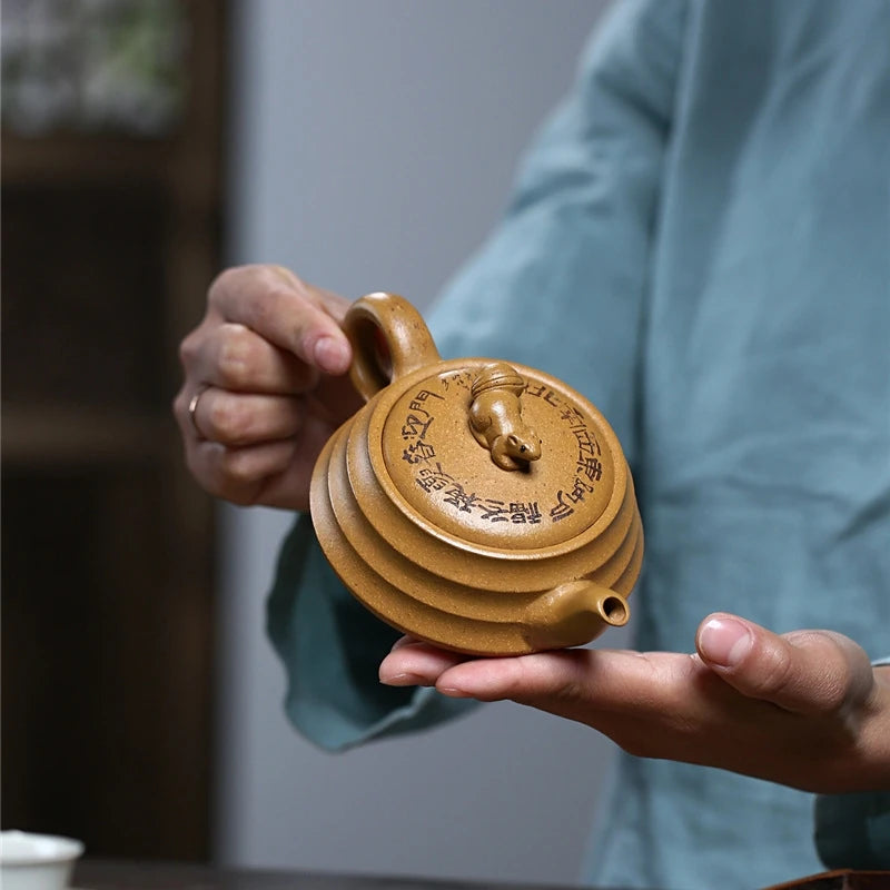 160ml marked tea pot real yixing zisha duan clay handmade master pots with 7 infuser holes on sales free shipping made in China
