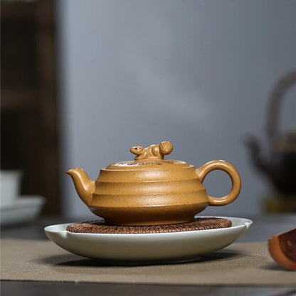 160ml marked tea pot real yixing zisha duan clay handmade master pots with 7 infuser holes on sales free shipping made in China