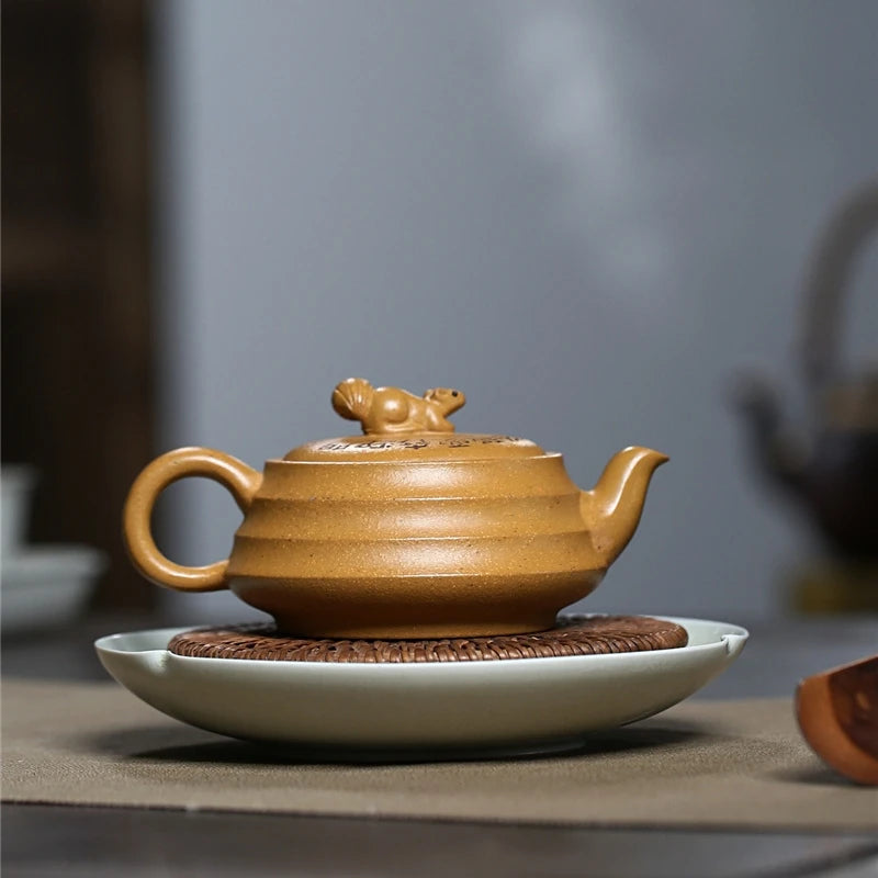 160ml marked tea pot real yixing zisha duan clay handmade master pots with 7 infuser holes on sales free shipping made in China