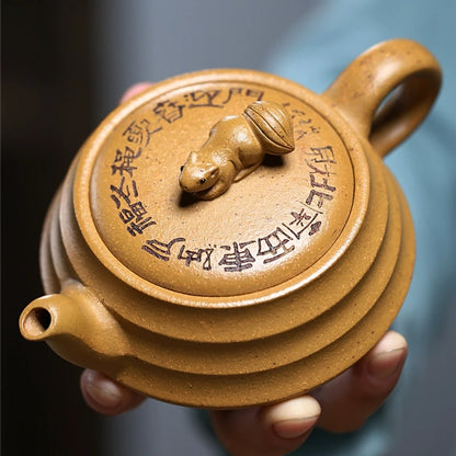 160ml marked tea pot real yixing zisha duan clay handmade master pots with 7 infuser holes on sales free shipping made in China