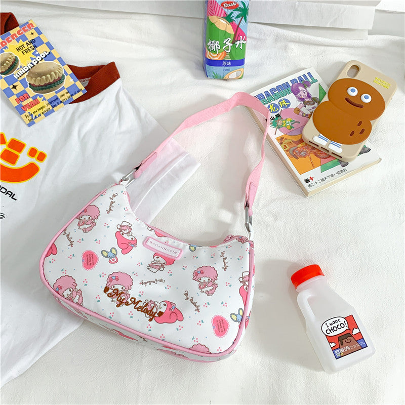 Cute Hello Kitty Mymelody Kuromi Underarm Bag Handbag Shoulder Bag Tote Girls