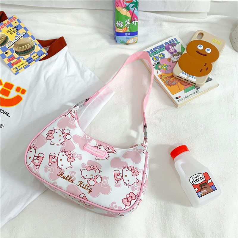 Cute Hello Kitty Mymelody Kuromi Underarm Bag Handbag Shoulder Bag Tote Girls