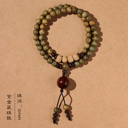Old Material Green Sandalwood Buddha Bead Bracelet Sandalwood Bracelet