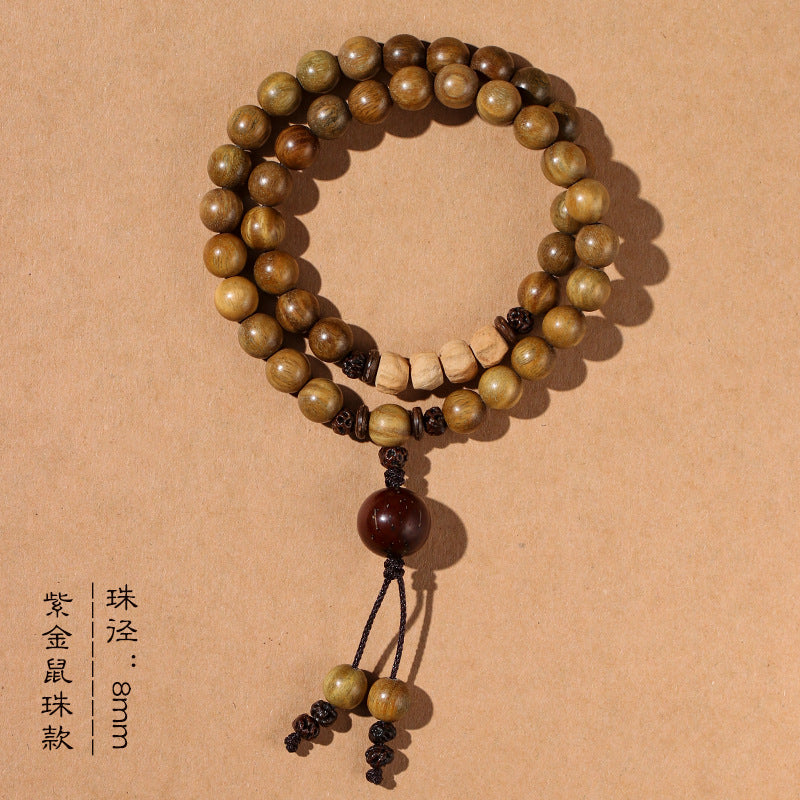Old Material Green Sandalwood Buddha Bead Bracelet Sandalwood Bracelet